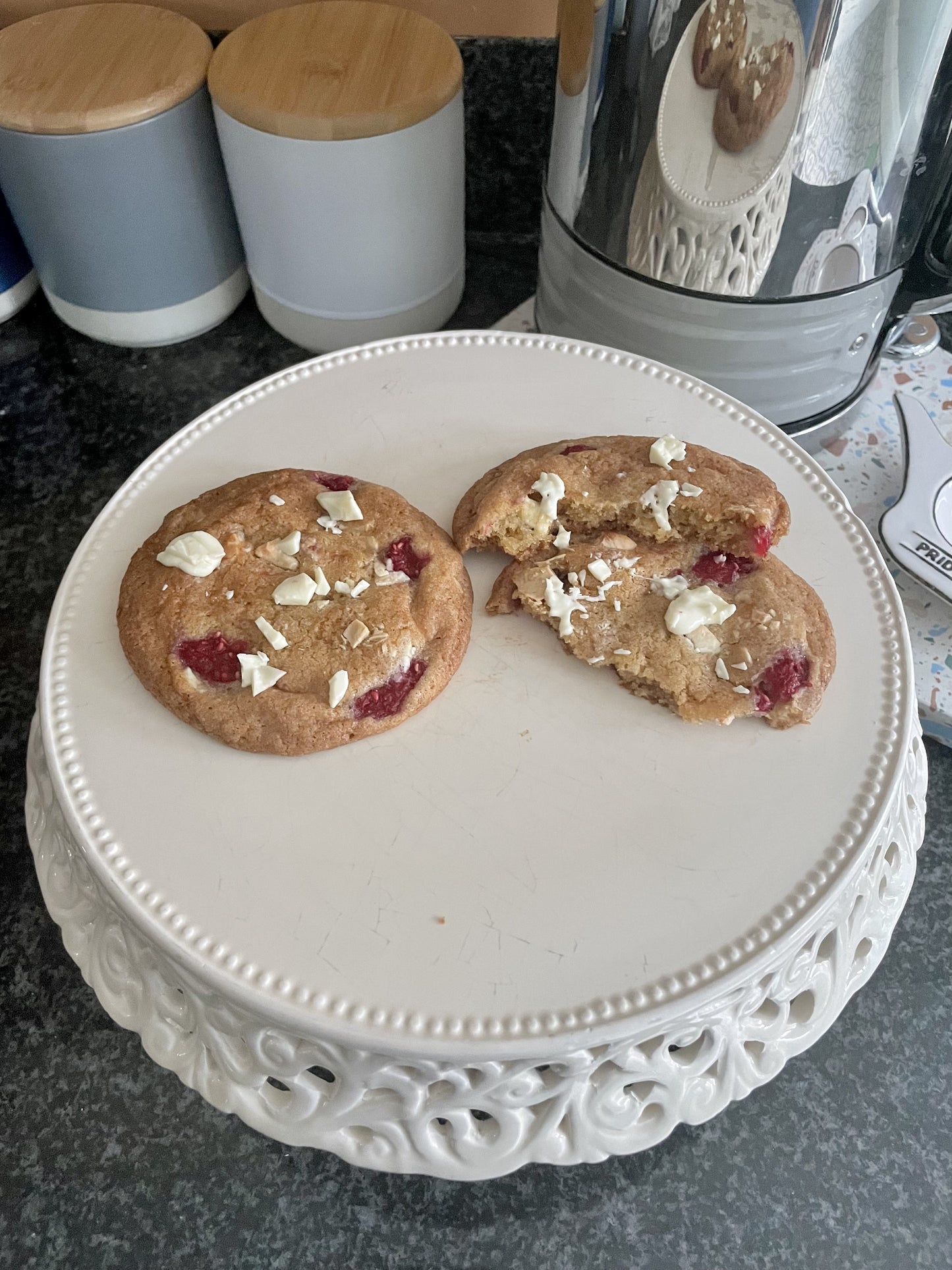 White Chocolate Chunk & Raspberry Cookies