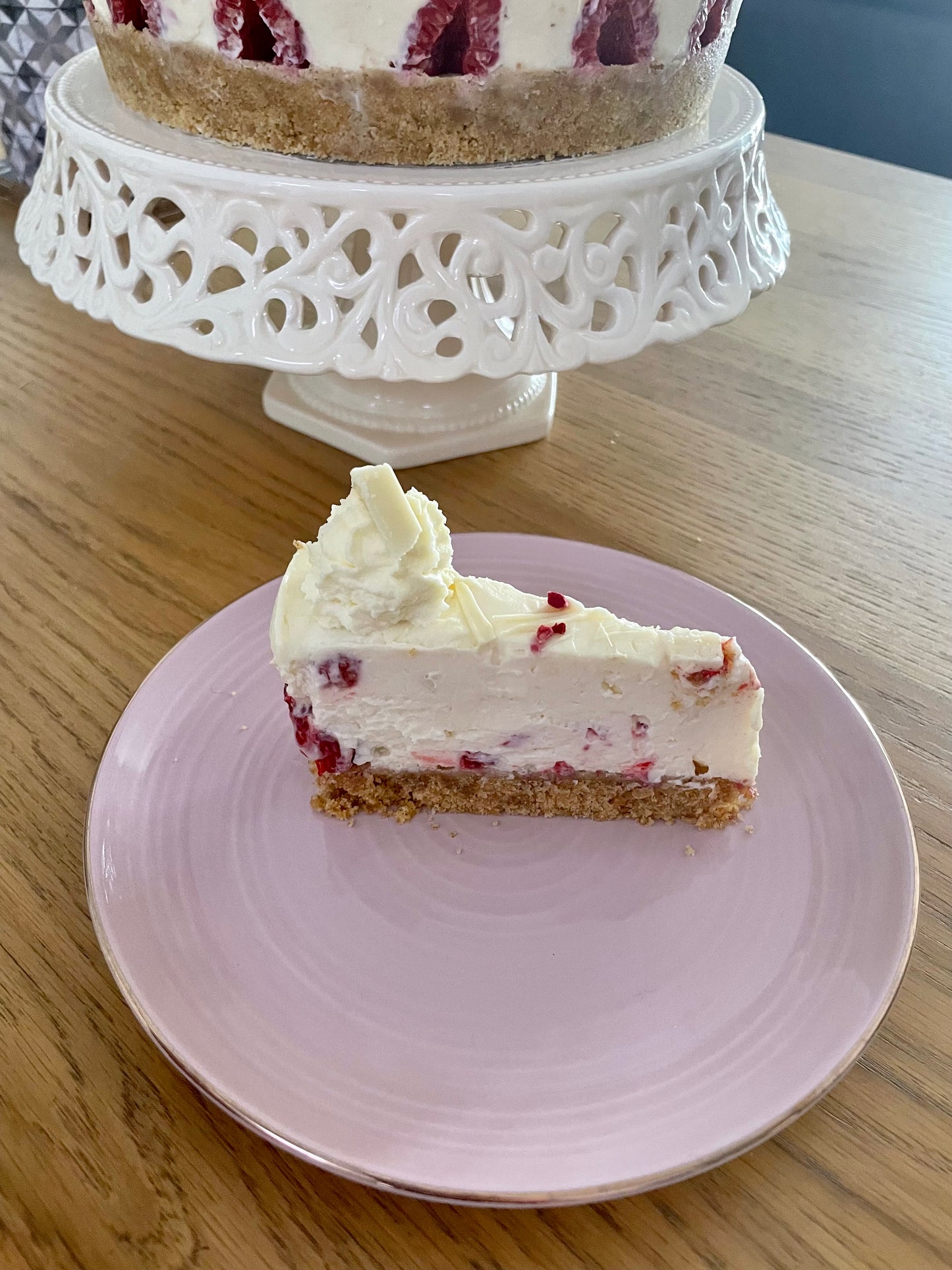 White Chocolate & Fresh Raspberry Cheesecake